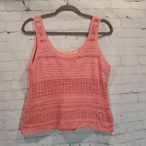 Vintage White Stag pink boho knit tank top